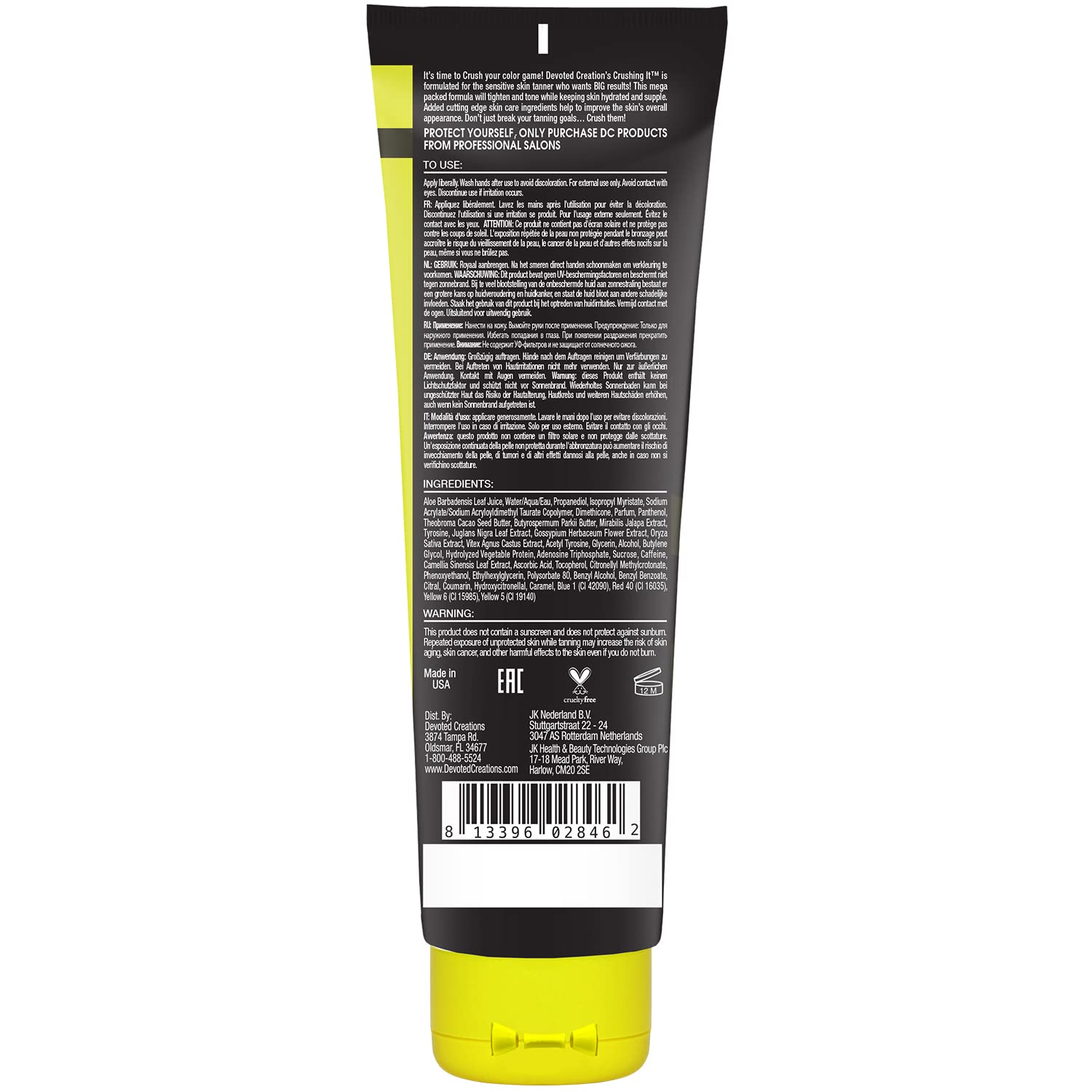 Devoted Creations Crushing It Dark Tanning Lotion 8.5 oz – DHA Free + Natural Bronzers