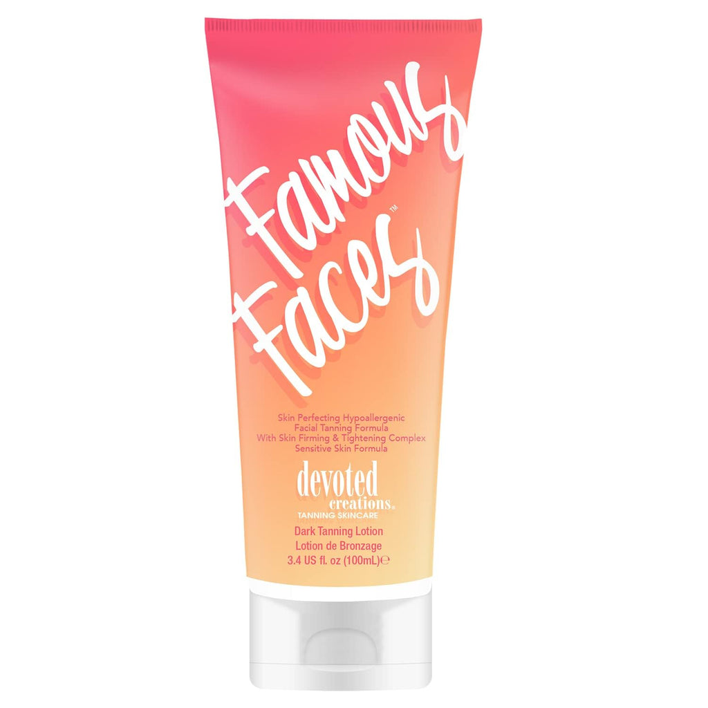 Devoted Creations Famous Faces Skin Perfecting Hypoallergenic Facial Tanning Lotion – 3.4 oz