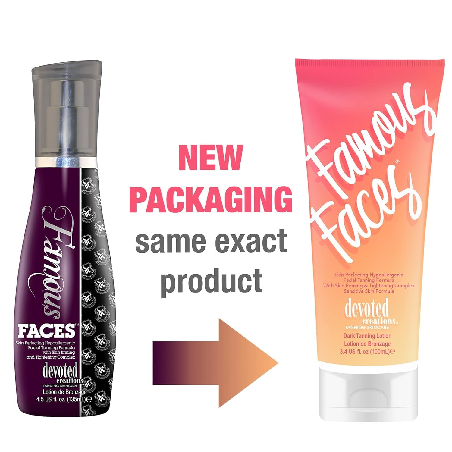 Devoted Creations Famous Faces Skin Perfecting Hypoallergenic Facial Tanning Lotion – 3.4 oz