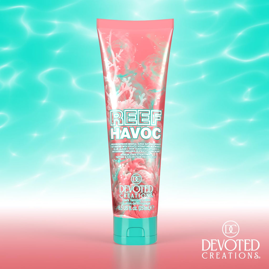 Devoted Creations Reef Havoc – Indoor/Outdoor Mineral Surge Natural Bronzer Dark Tanning Lotion