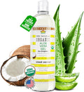 DEW ME DAILY USDA Organic Aloe Vera Gel 12 oz – 100% Pure, Cold-Pressed, Hand Harvested, Coconut Infusion – Chemical-Free, Made in USA