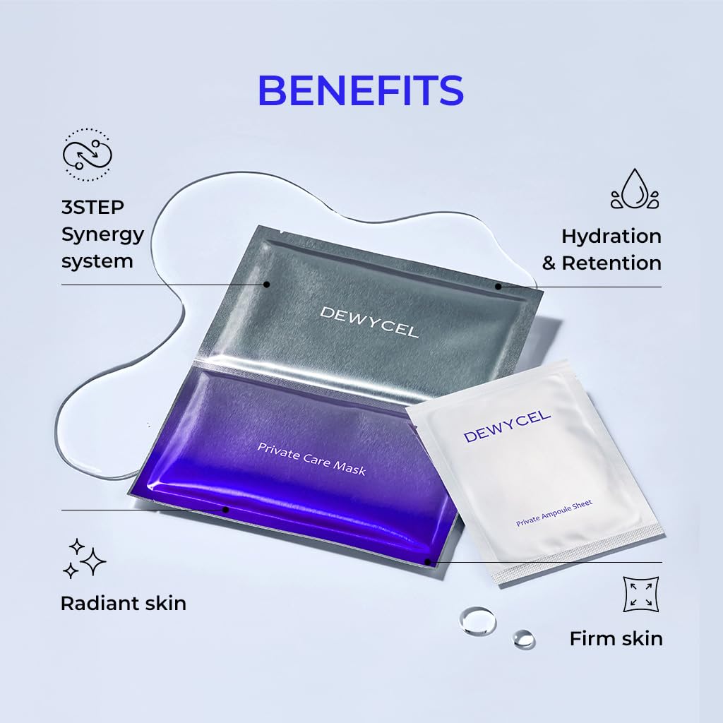 DEWYCEL Private Care Mask with Edelweiss Extract | 3-Step Glow & Hydration