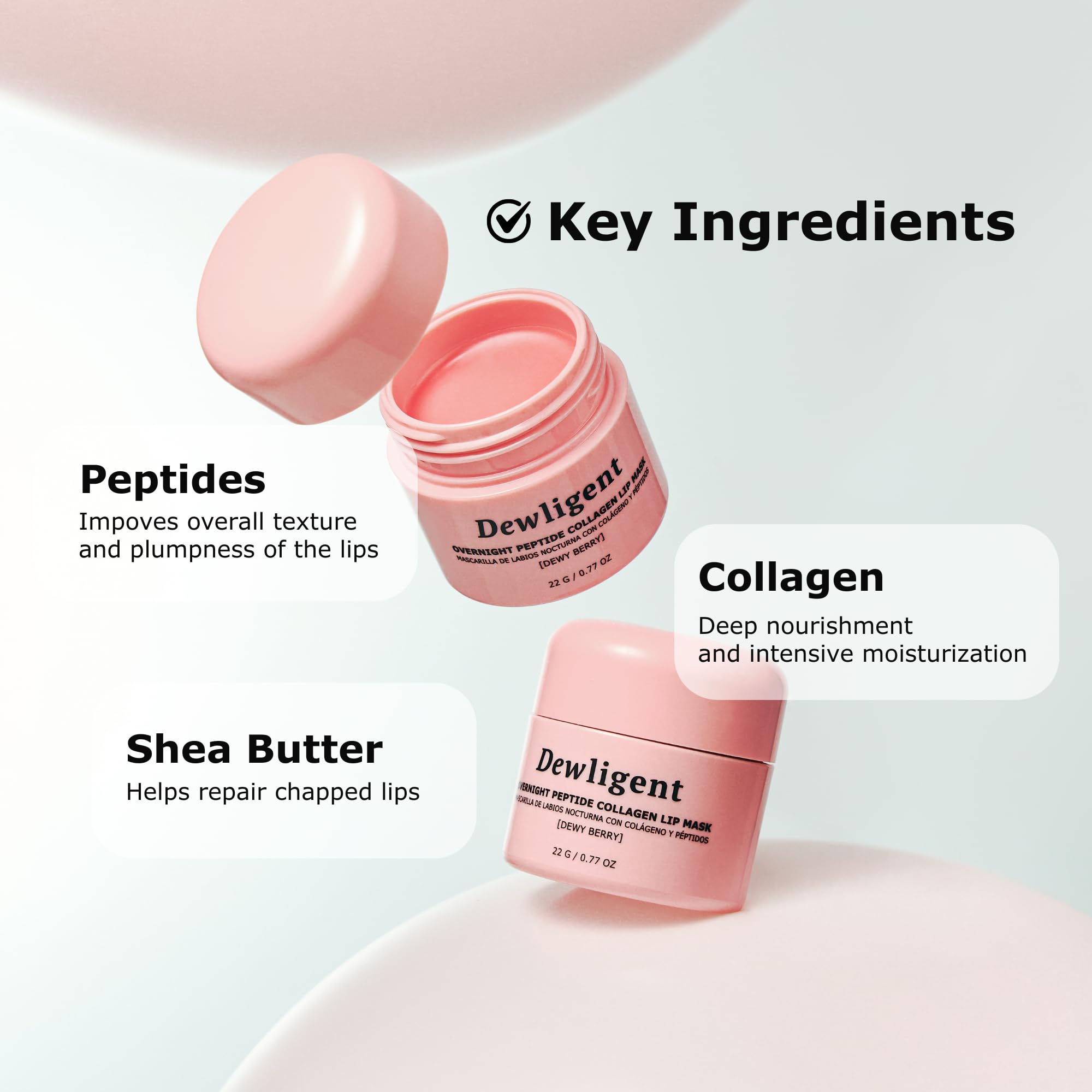 Dewligent Overnight Peptide Collagen Lip Mask – Korean Sleeping Lip Treatment