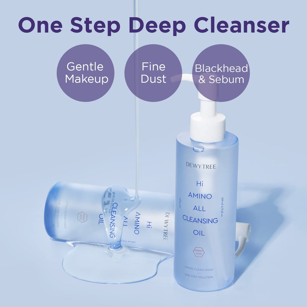 Dewytree Hi Amino All Cleansing Oil – Hydrating Deep Cleanser & Makeup Remover (6.76 fl oz)