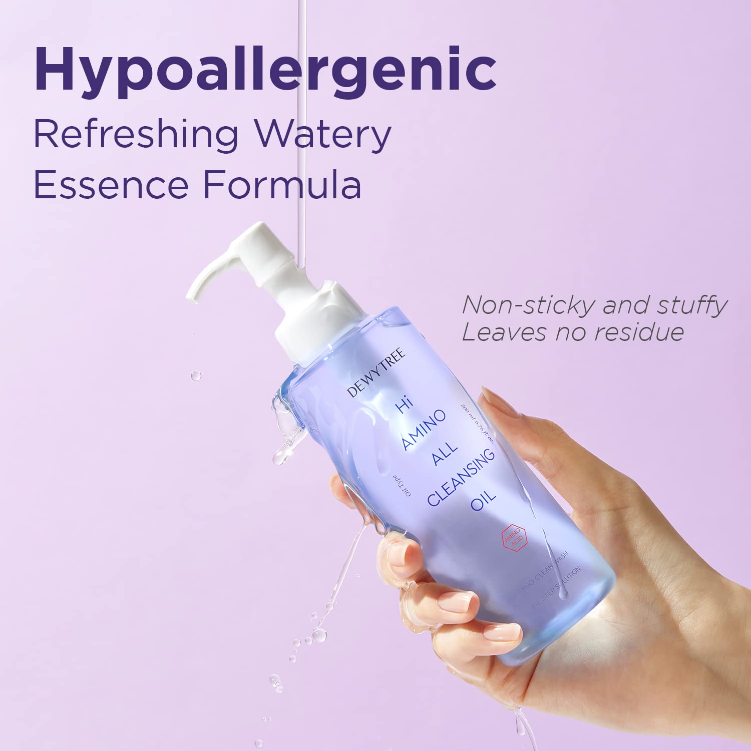 Dewytree Hi Amino All Cleansing Oil – Hydrating Deep Cleanser & Makeup Remover (6.76 fl oz)