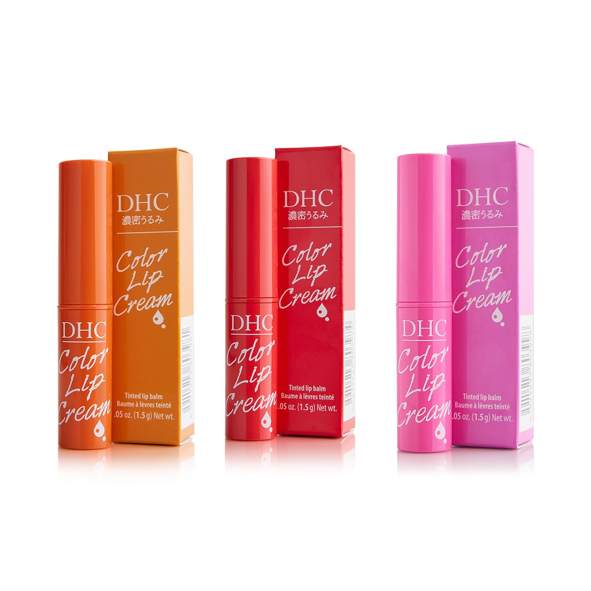 DHC Color Lip Cream 3 Pack – Hydrating Tint Lip Balm with Peptides