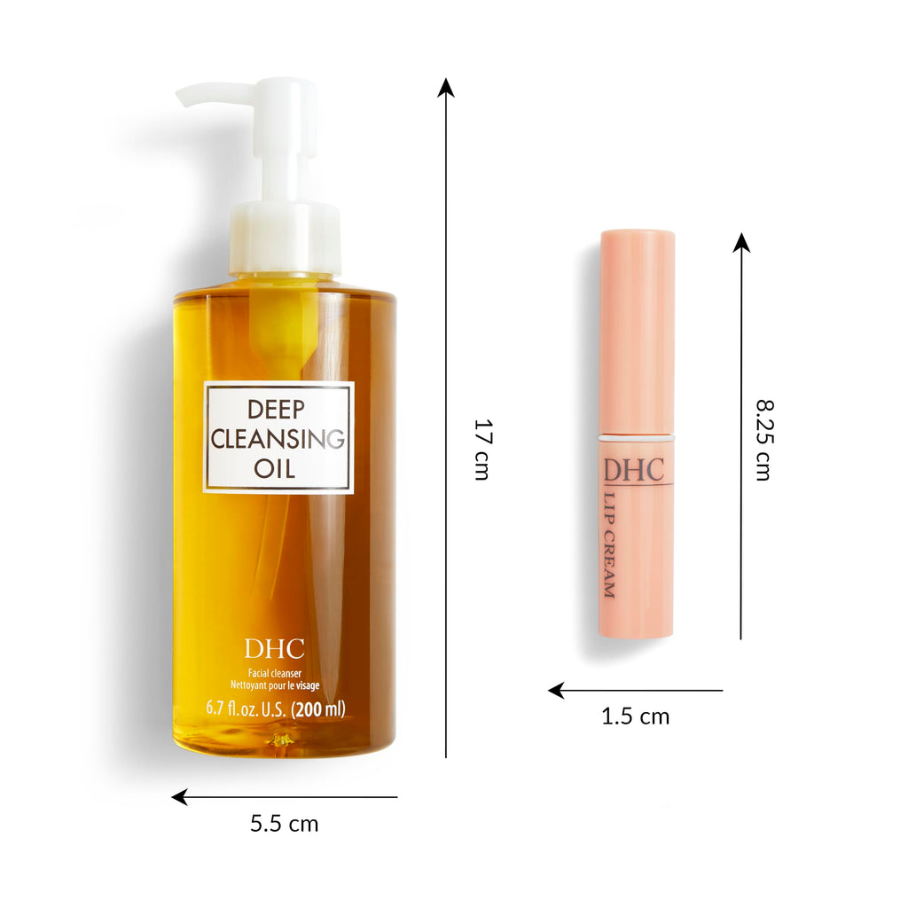 DHC Deep Cleansing Oil & Lip Cream Duo – Makeup Remover and Lip Hydration for All Skin Types