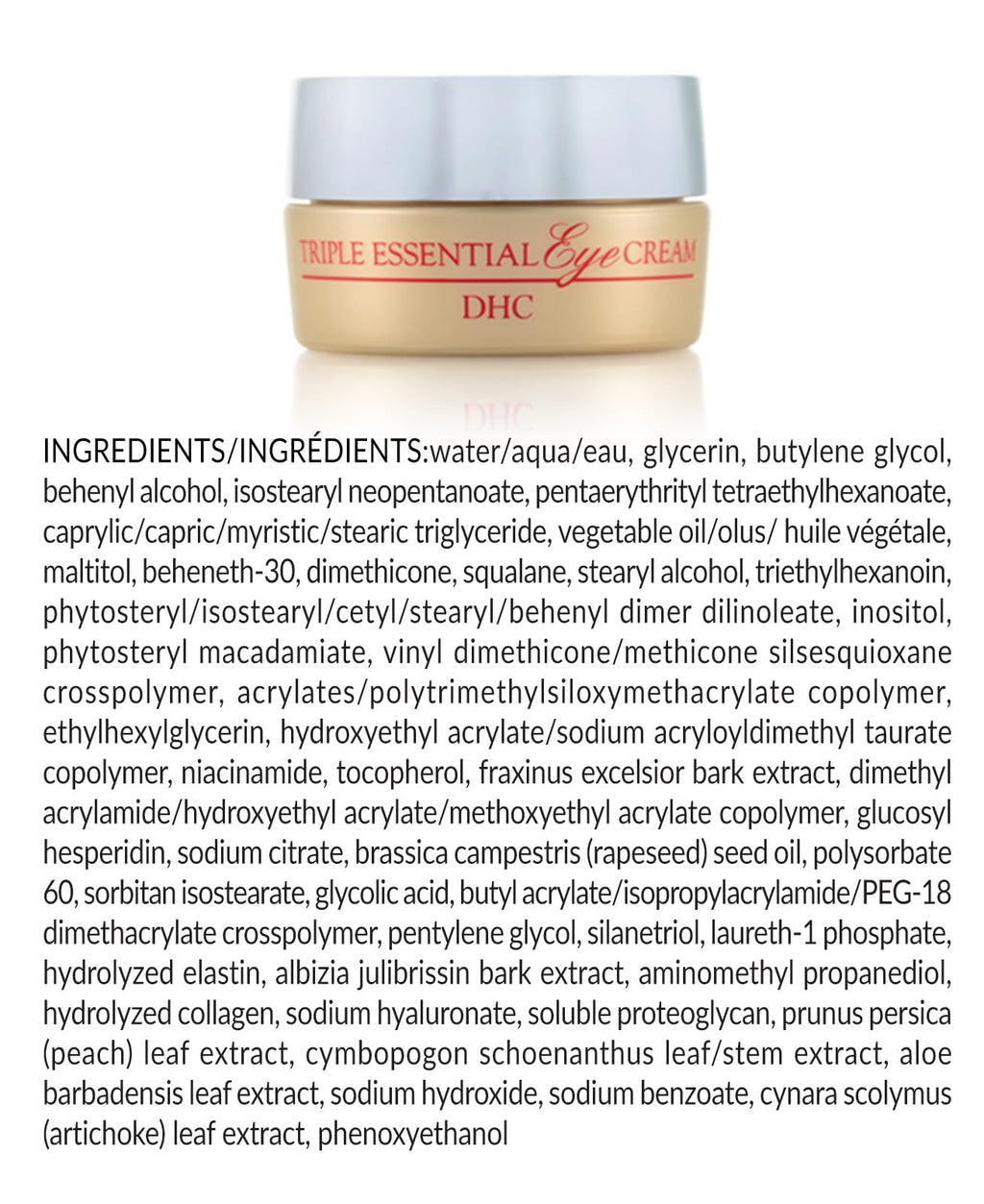 DHC Triple Essential Eye Cream – Hydrating, Firming & Brightening (1 oz)