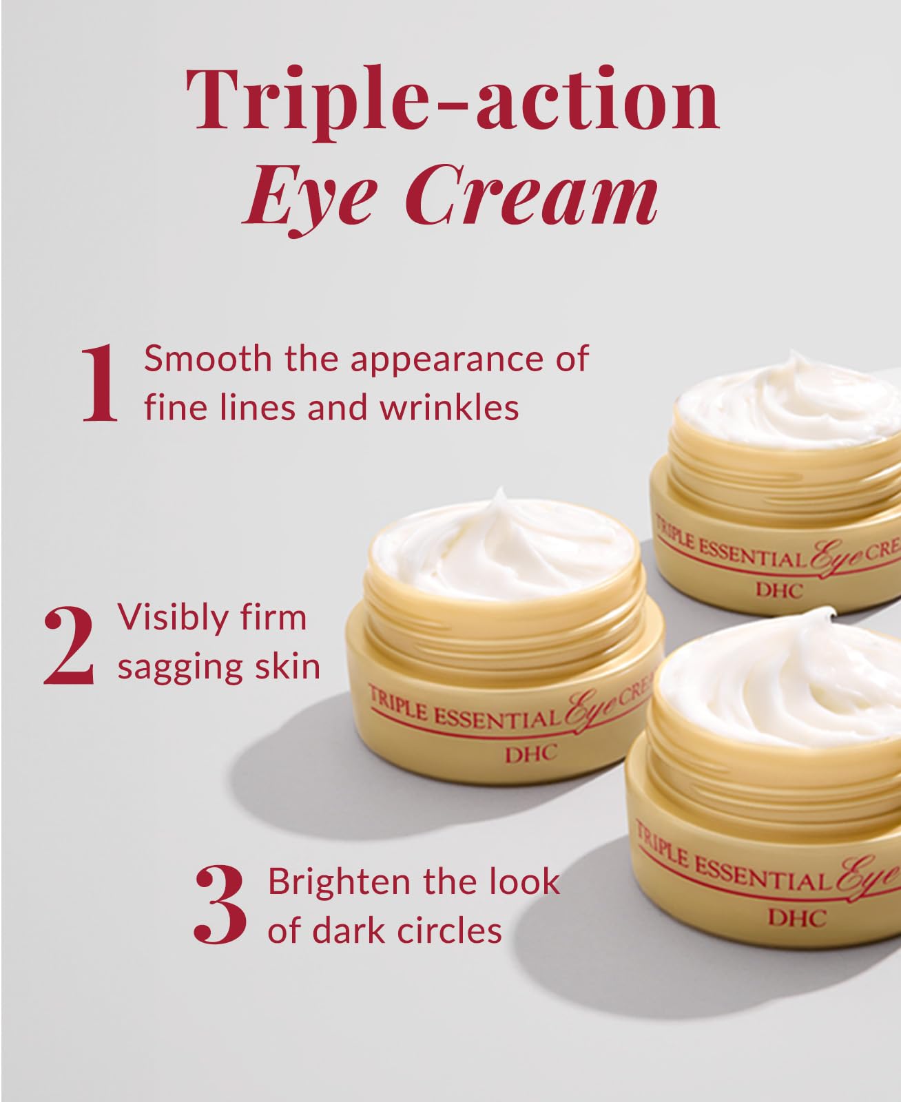 DHC Triple Essential Eye Cream – Hydrating, Firming & Brightening (1 oz)