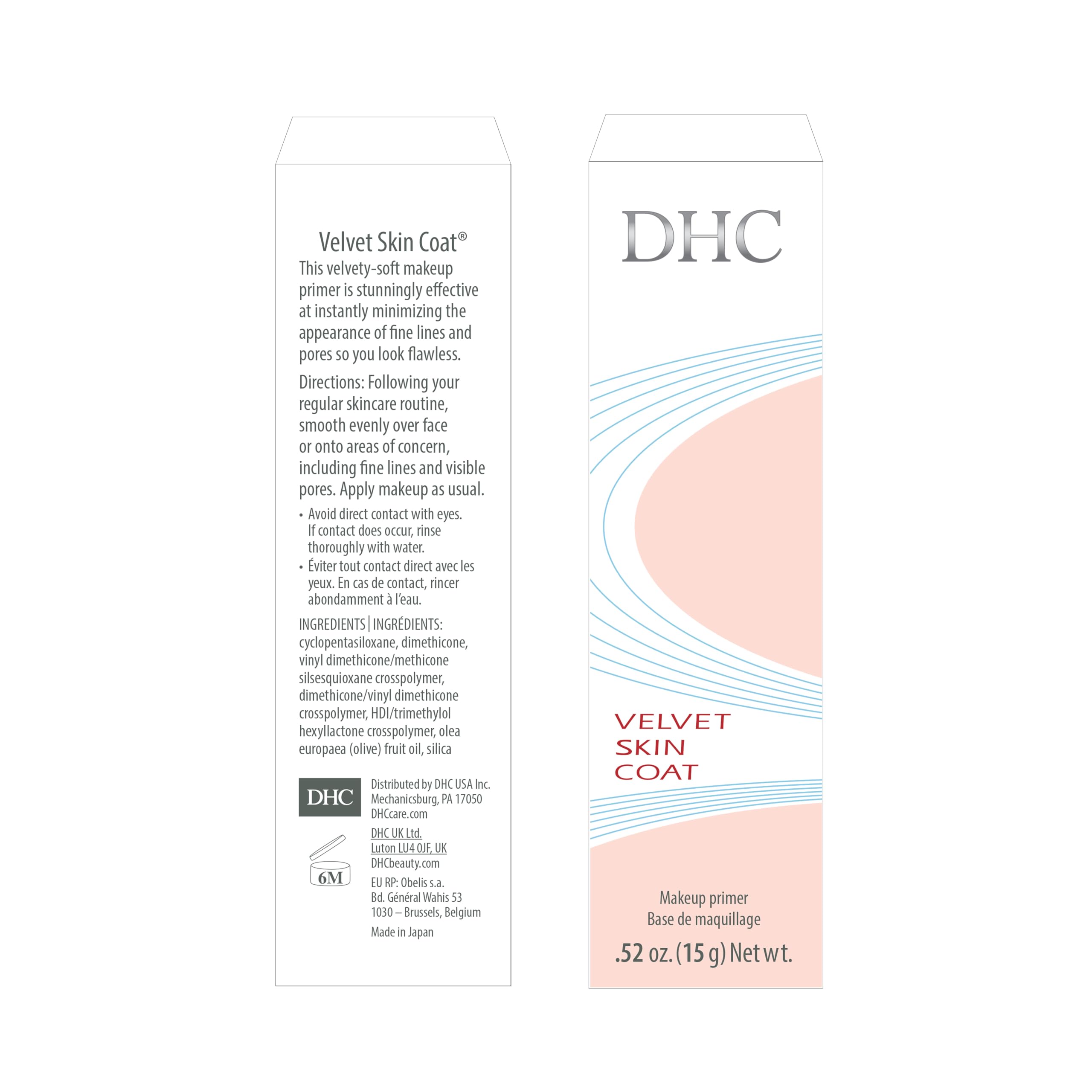 DHC Velvet Skin Coat Primer – Matte Finish, Clear Gel | Full Size + Travel Size