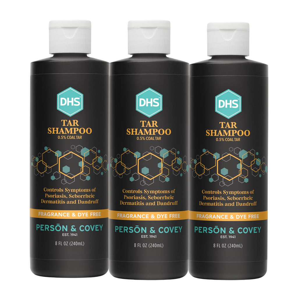 DHS Coal Tar Shampoo – Dandruff & Itchy Scalp Care for Men & Women, Unscented, 8 oz (Pack of 3)