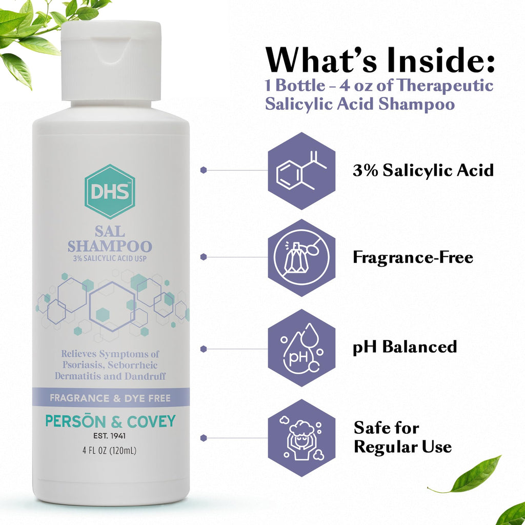 DHS SAL Shampoo – Maximum Strength Medicated Anti-Dandruff with Salicylic Acid (4oz)