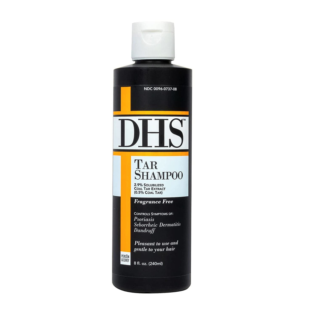 DHS Tar Shampoo – Coal Tar Dandruff, Unscented, PABA-Free (8 oz x 2)