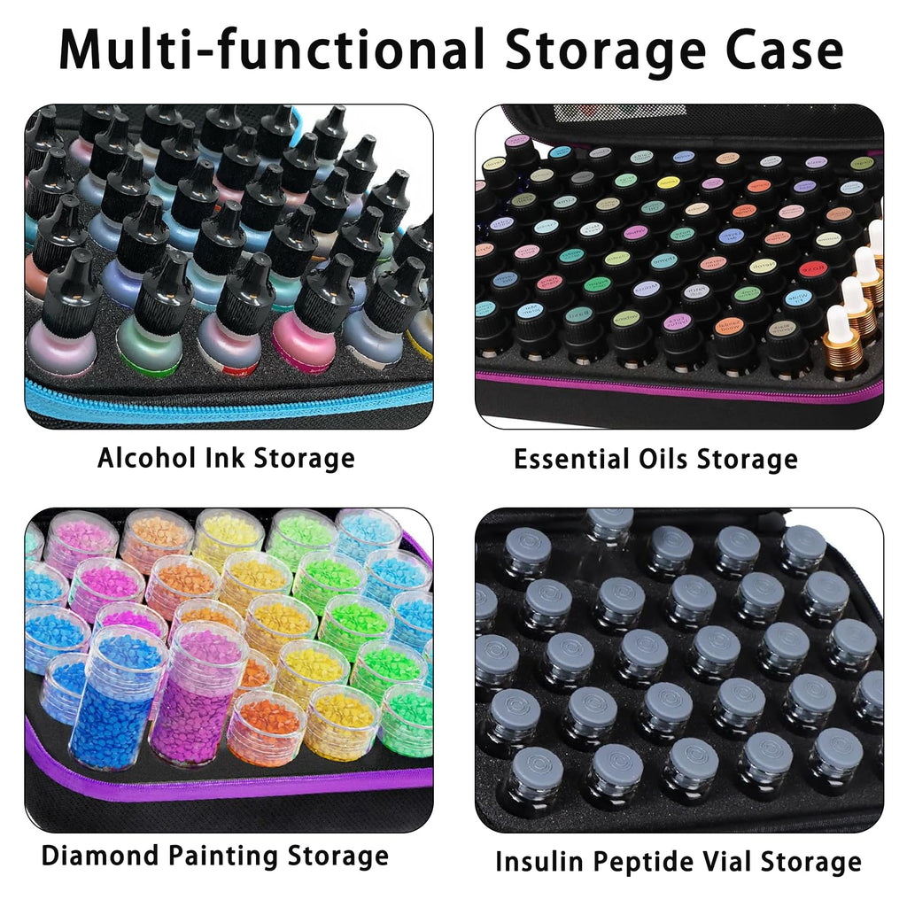 DHXYZZB Essential Oils Carrying Case – Holds 30 Bottles (5ml/10ml/15ml) with Hard EVA Shell, Green