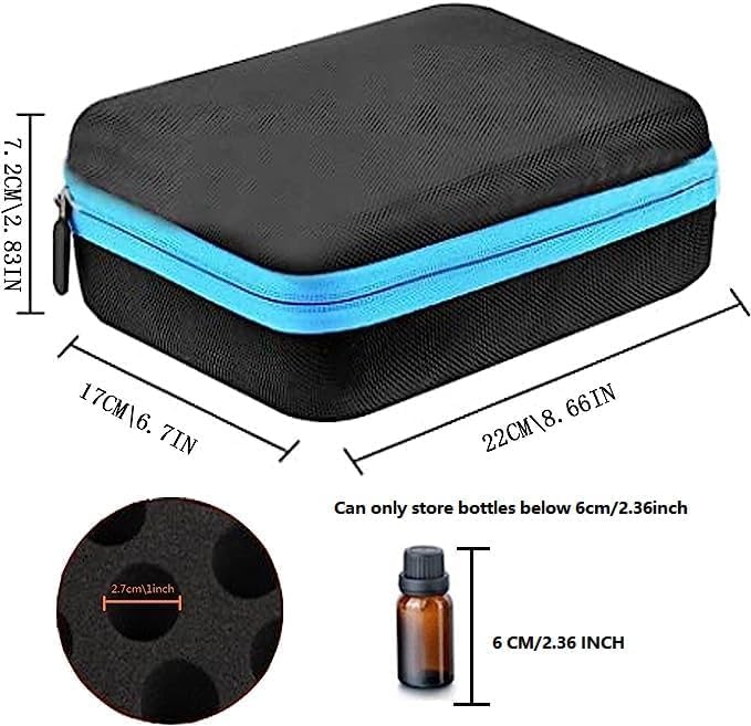 DHXYZZB Essential Oils Carrying Case – Holds 30 Bottles (5ml/10ml/15ml) with Hard EVA Shell, Green