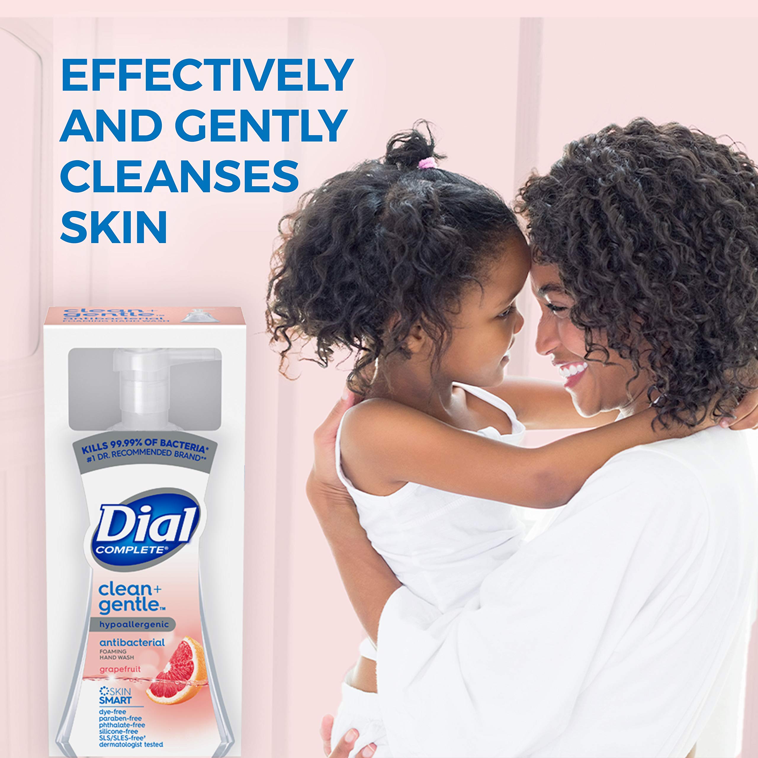 Dial Complete Clean + Gentle Antibacterial Foaming Hand Wash – Grapefruit, 7.5 Fl Oz (8 Count Case)