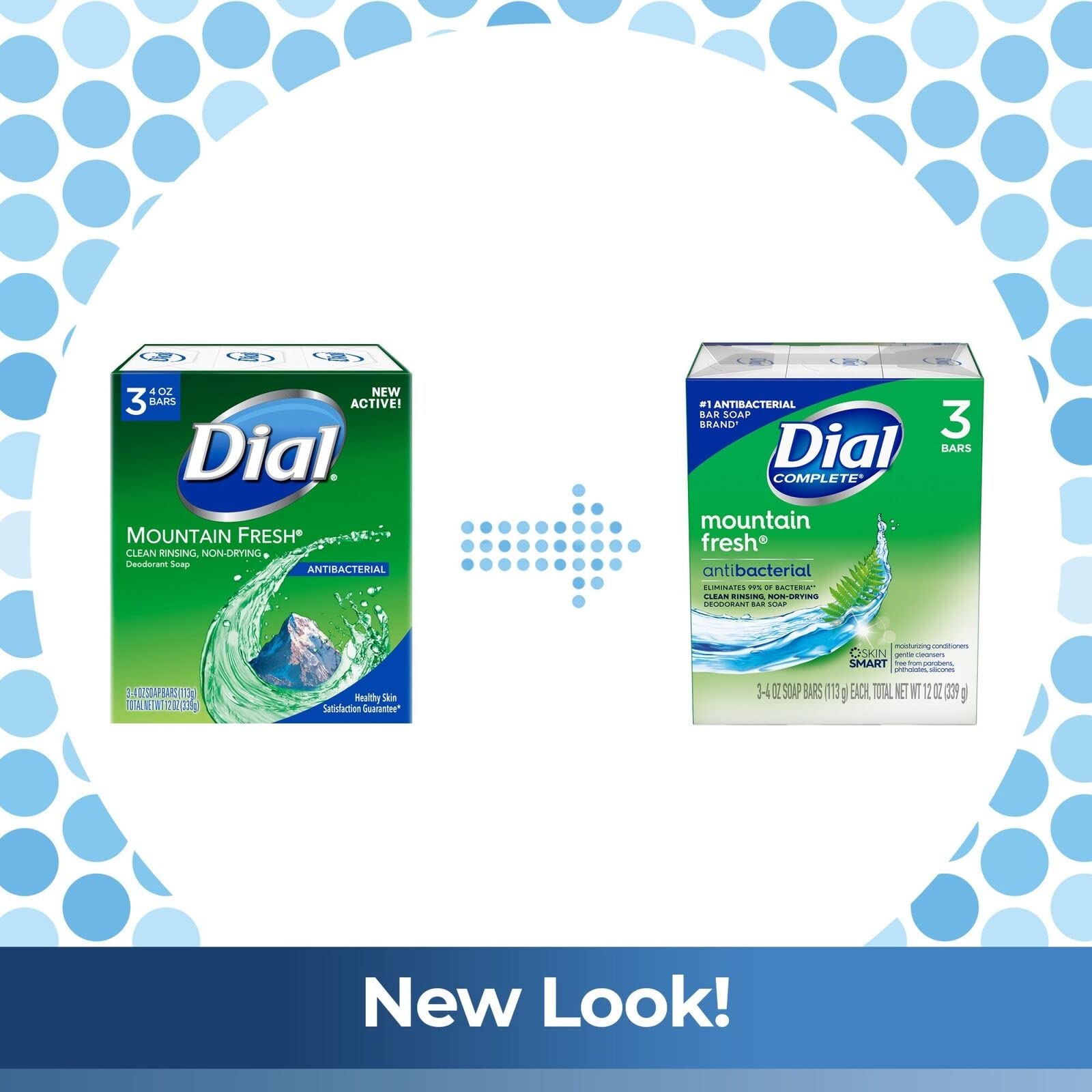 Dial Mountain Fresh Antibacterial Deodorant Bar Soap — Pack of 5, 3.4 oz Each