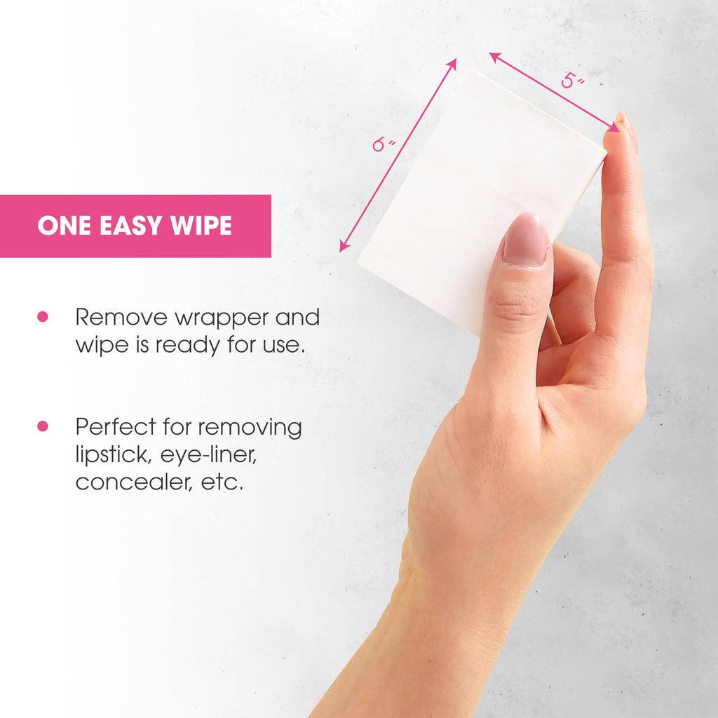 Diamond Wipes Face Cleansing & Waterproof Makeup Remover Wipes – Alcohol-Free with Vitamin E (Case of 50)