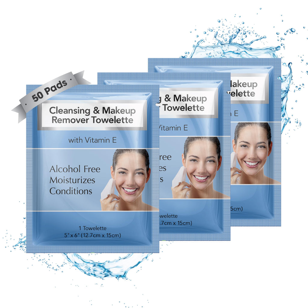 Diamond Wipes Makeup Remover Wipes – Alcohol-Free Facial Cleanser with Vitamin E | Case of 50
