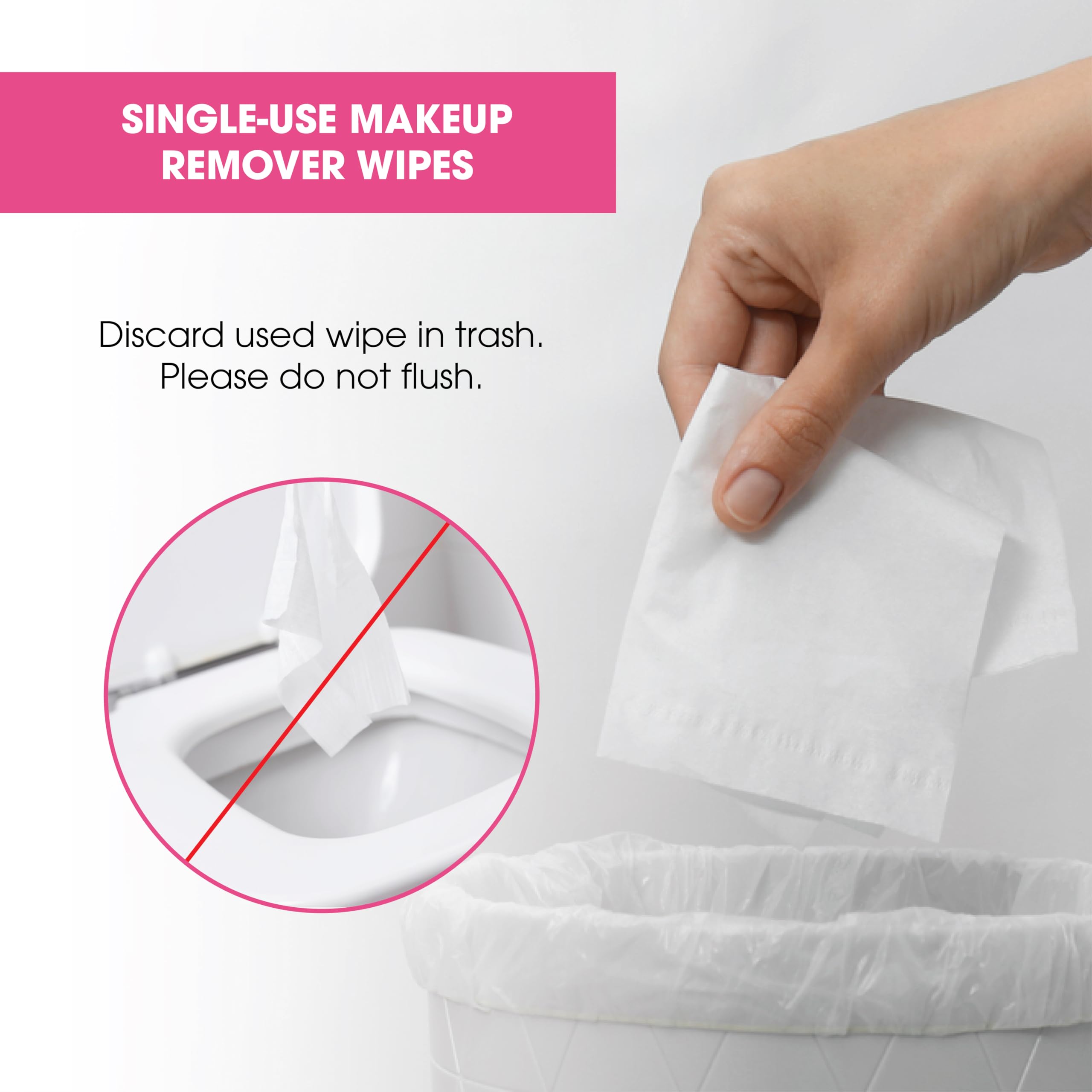 Diamond Wipes Face Cleansing & Waterproof Makeup Remover Wipes – Alcohol-Free with Vitamin E (Case of 50)