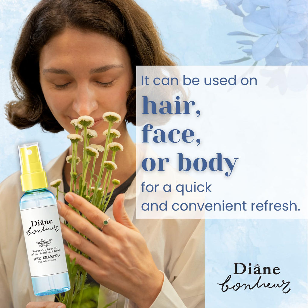 Diane Bonheur Natural Wet Dry Shampoo – Rosemary & Rose Water, Blue Jasmine & Mint; 4.06 oz (2EA)
