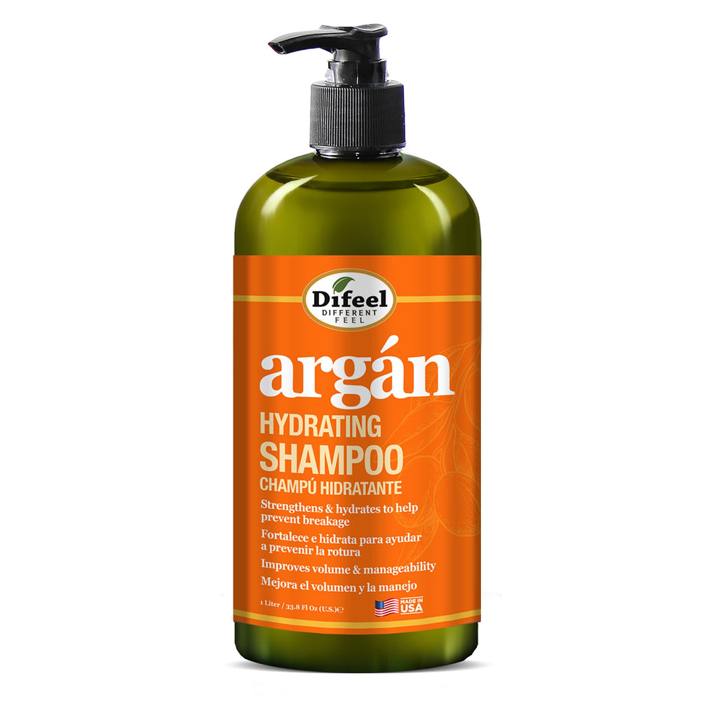 Difeel Argan Hydrating Shampoo 33.8 oz | Sulfate-Free Argan Oil Shampoo