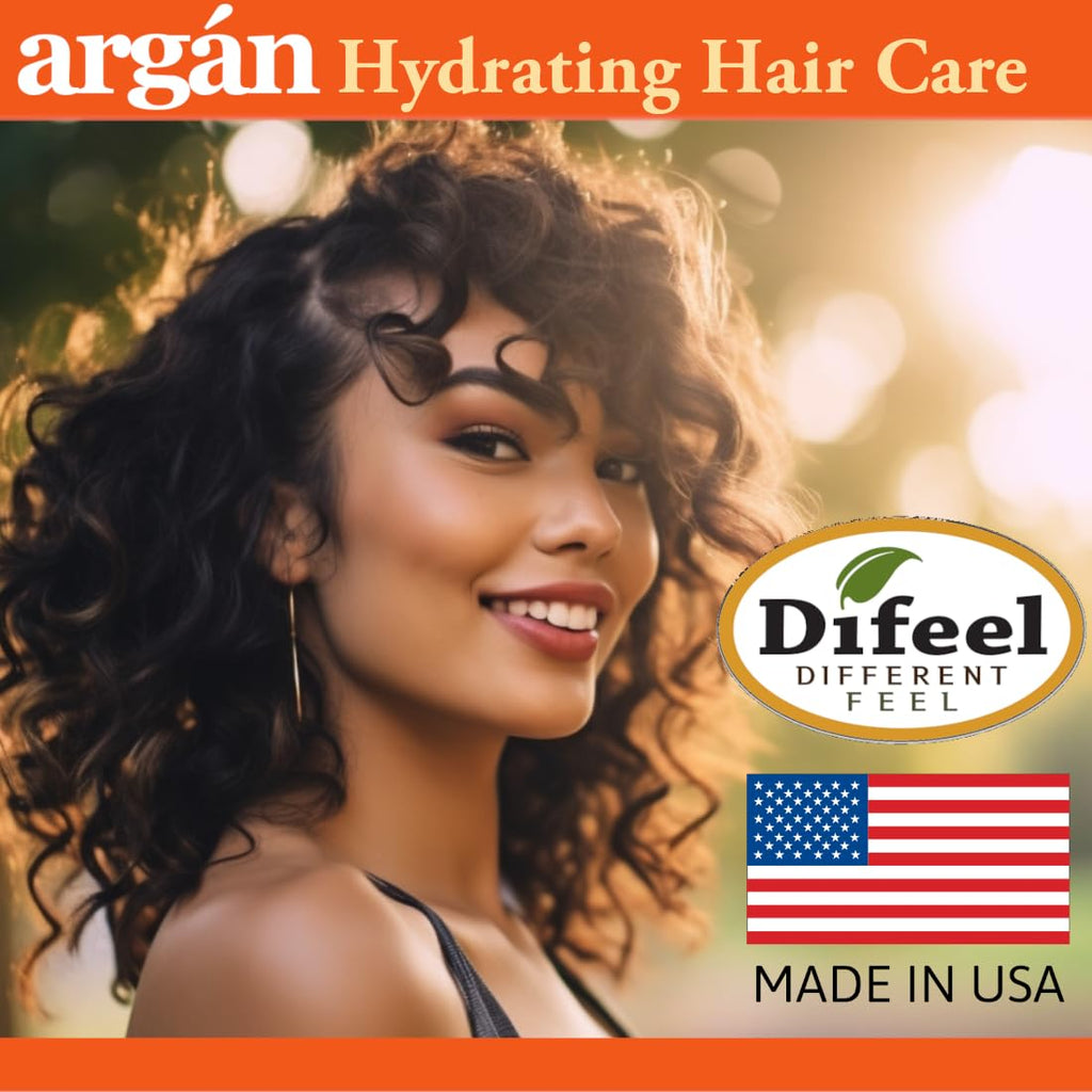 Difeel Argan Hydrating Shampoo 33.8 oz | Sulfate-Free Argan Oil Shampoo