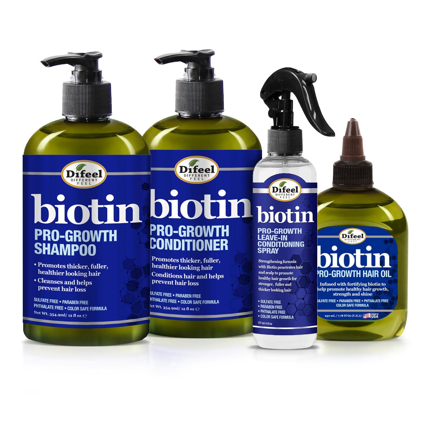 Difeel Biotin Pro-Growth 4-Step Regimen for Hair Growth – 4-Piece Set