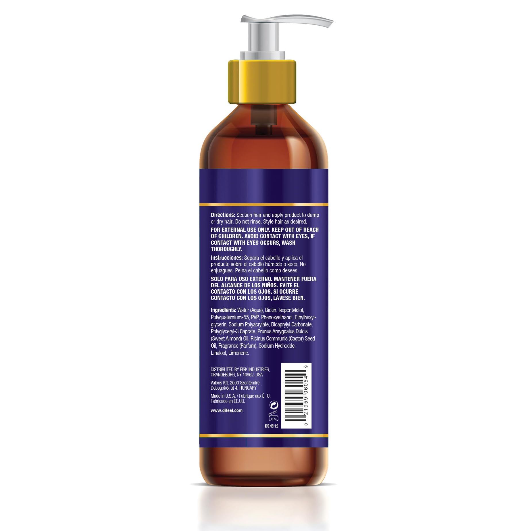 Difeel Biotin Styling Cream 12oz – Level 8 Flexible Hold for All Hair Types