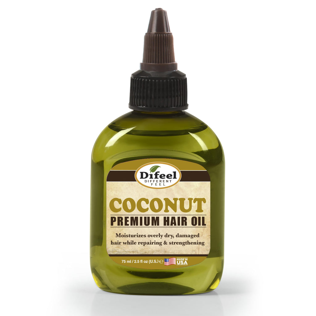 Difeel Premium Natural Hair Oil – Coconut 7.1 oz – Deluxe 2-PC Gift Set