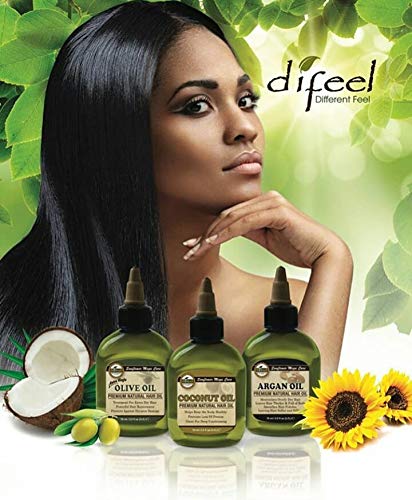 Difeel Premium Natural Hair Oil – Coconut 7.1 oz – Deluxe 2-PC Gift Set