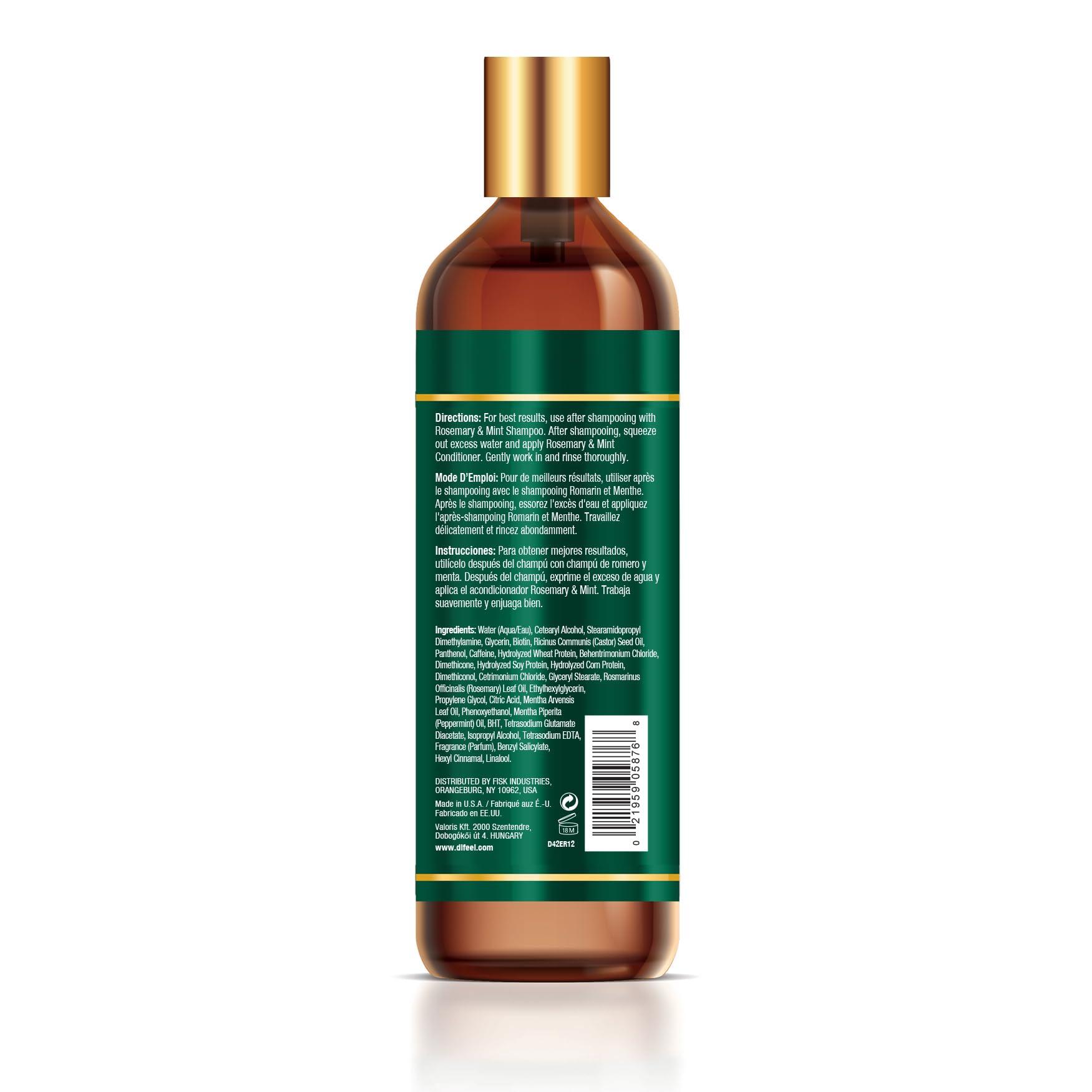 Difeel Elevated Rosemary Mint Hair Conditioner with Biotin – Strengthen Dry, Damaged Hair