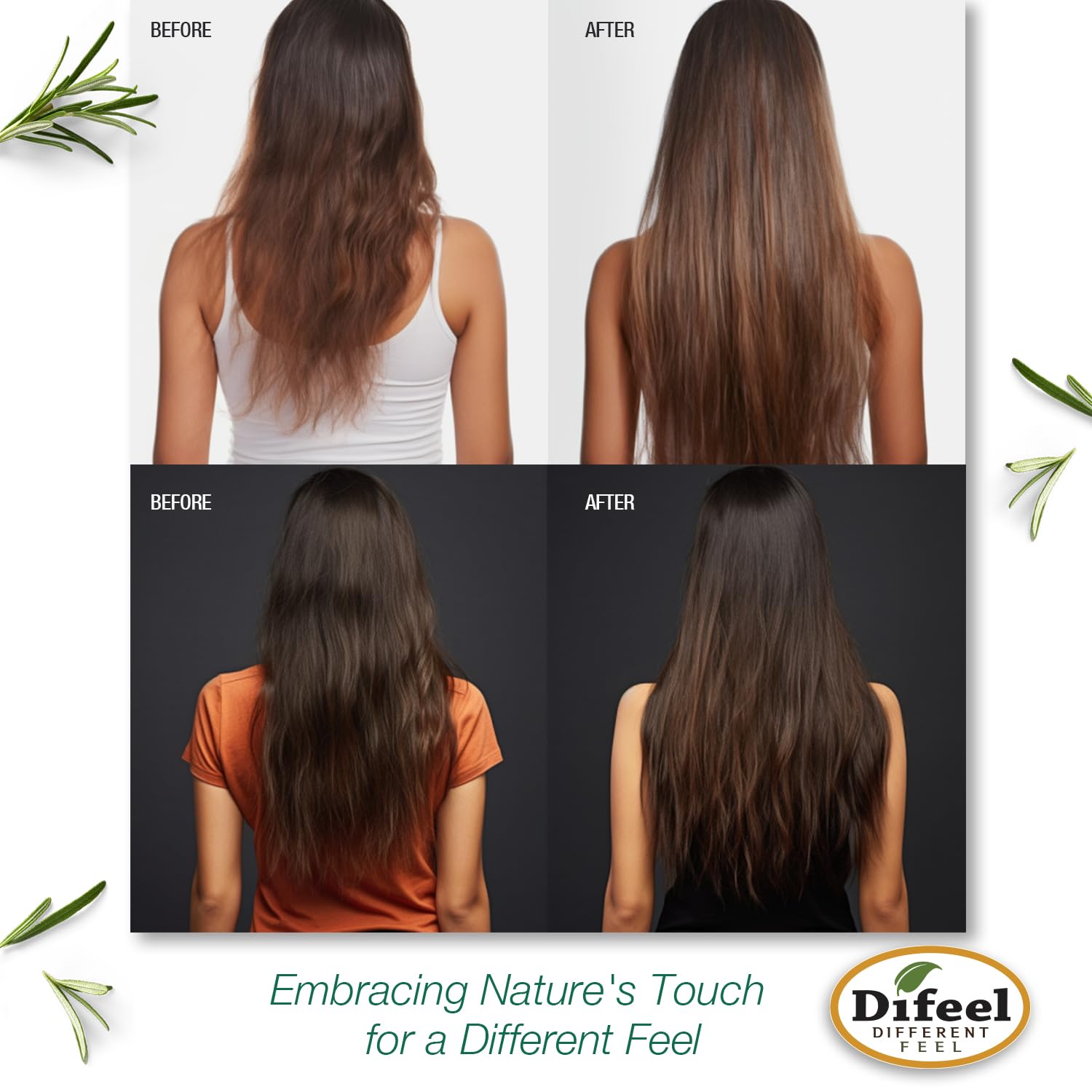 Difeel Elevated Rosemary Mint Hair Conditioner with Biotin – Strengthen Dry, Damaged Hair