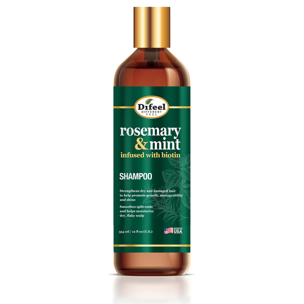 Difeel Elevated Rosemary Mint Shampoo with Biotin – Strengthen Dry & Damaged Hair (12 oz)