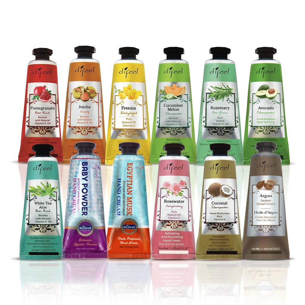 Difeel Luxury Hand Creams Collection - 12-Piece Set, 1.4oz Each