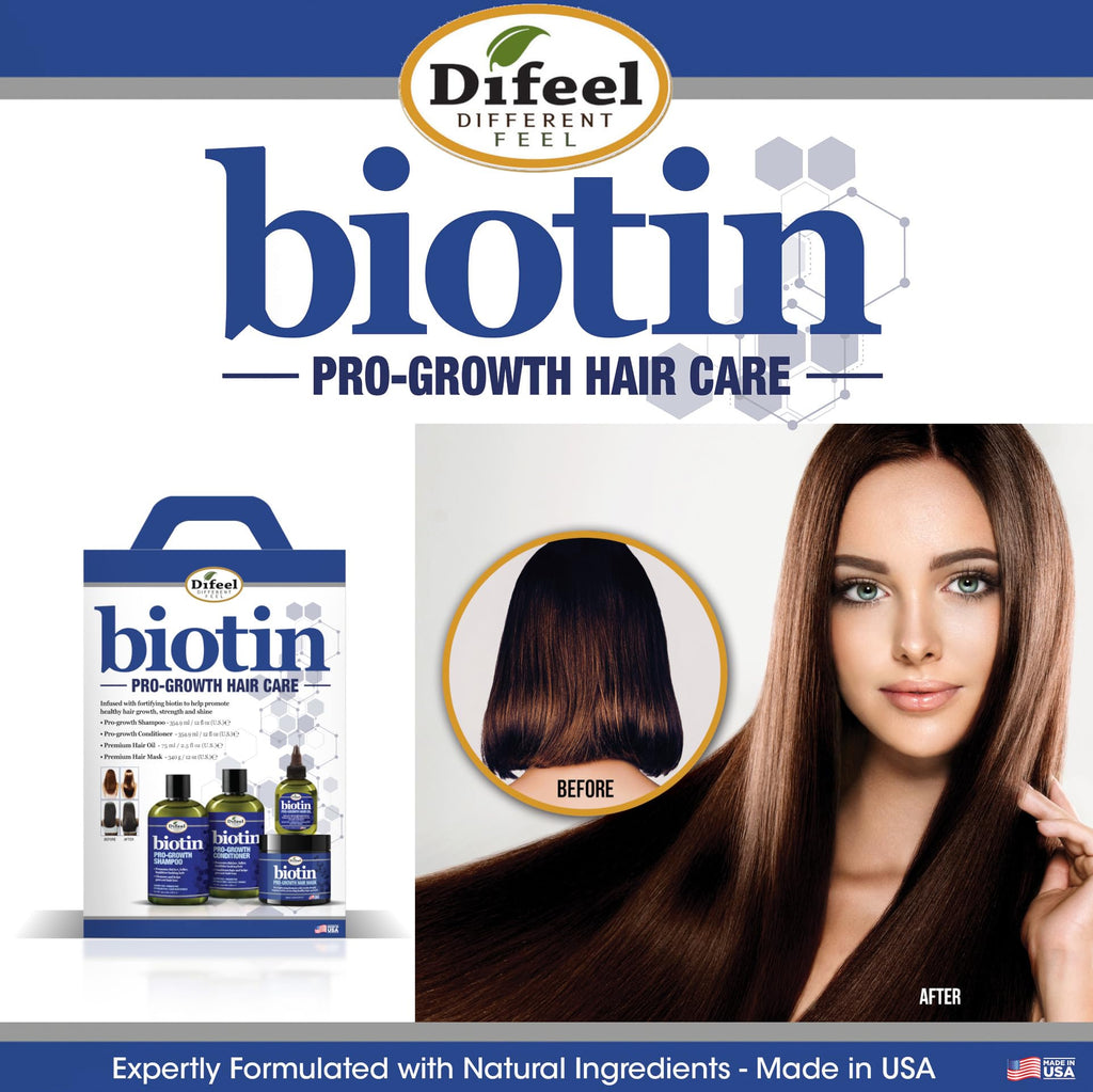 Difeel Pro-Growth Biotin Shampoo & Conditioner Gift Set – Large 33.8oz, Sulfate Free