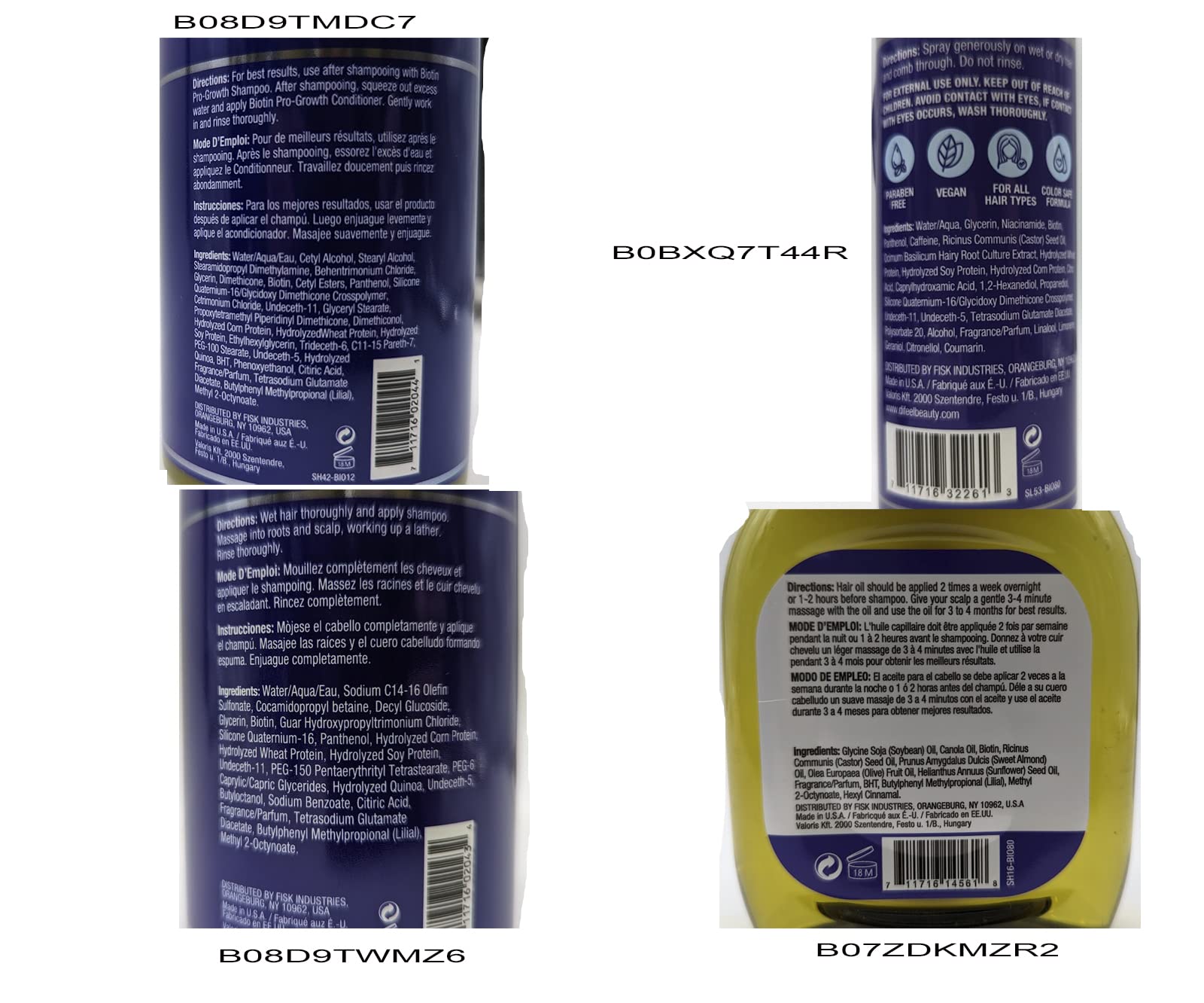 Difeel Biotin Pro-Growth 4-Step Regimen for Hair Growth – 4-Piece Set