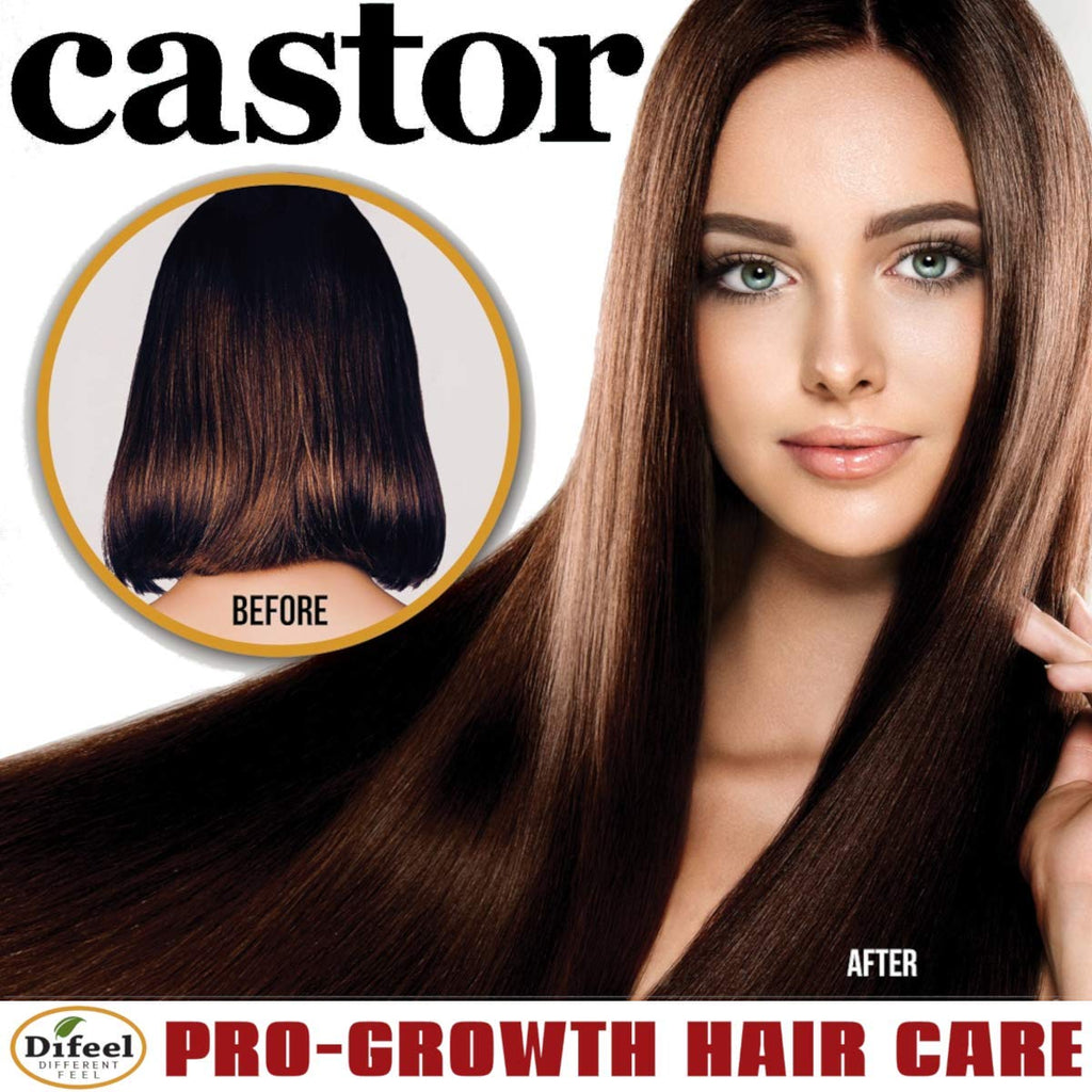 Difeel Pro-Growth Hair Care Set with Castor Oil – 3-Piece Shampoo, Conditioner & Hair Oil (Made in USA)
