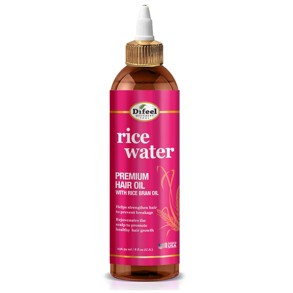 Difeel Rice Water Hair Oil 8 oz – Strengthening Moisturizer for Hair
