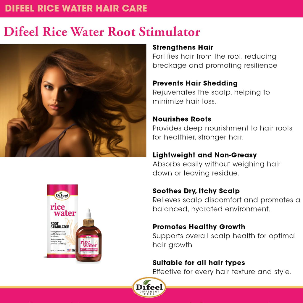 Difeel Rice Water Root Stimulator 7.1 oz – Strengthen Hair Roots