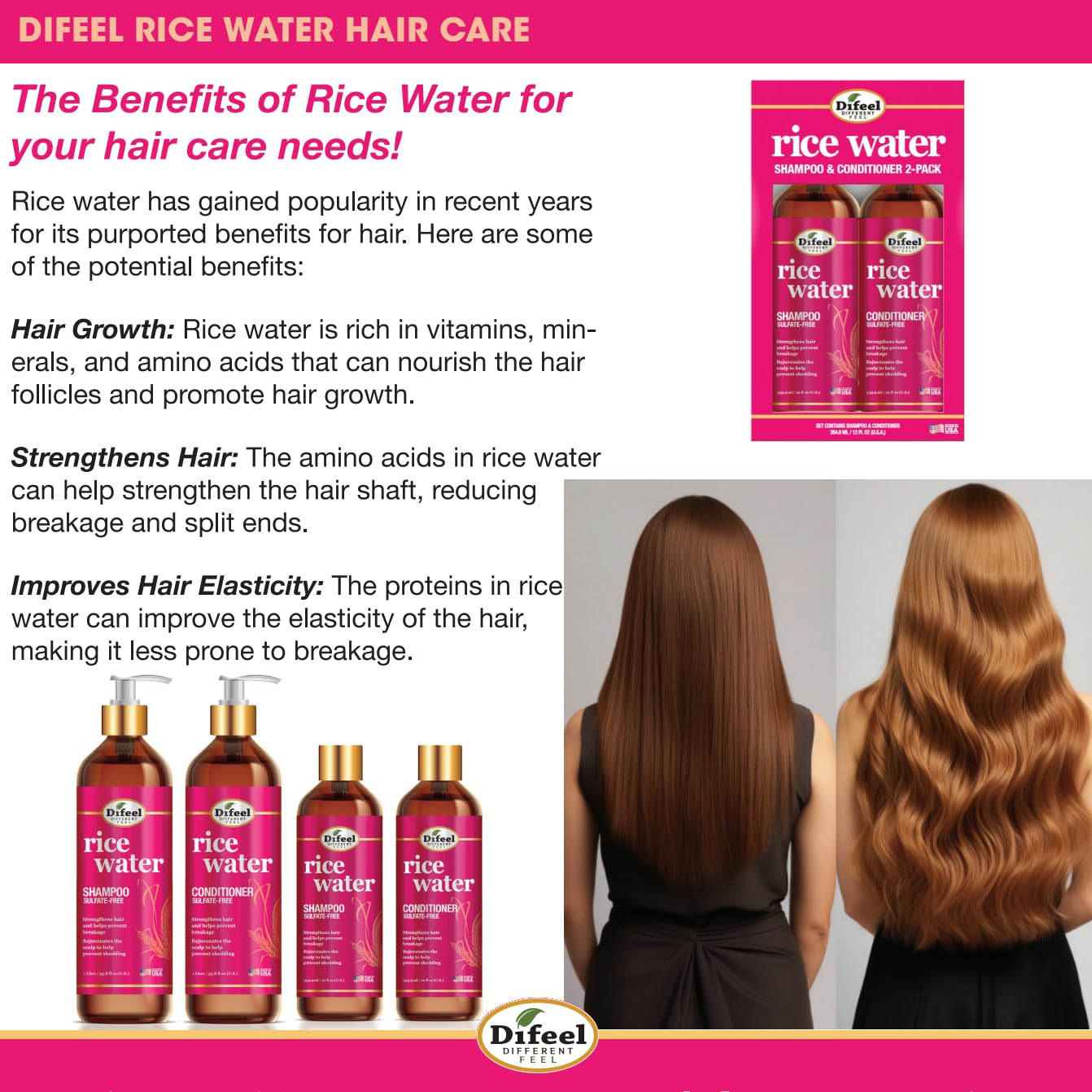 Difeel Rice Water Root Stimulator 7.1 oz – Strengthen Hair Roots