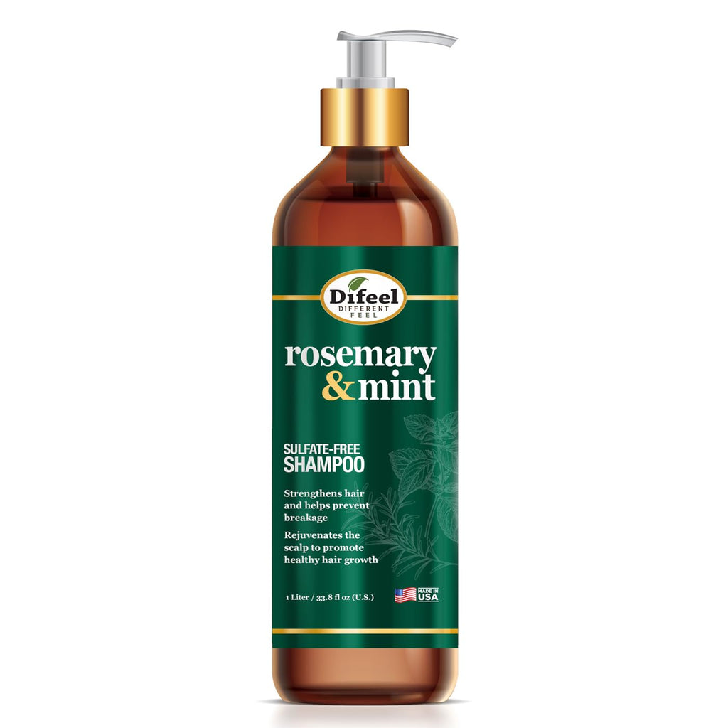 Difeel Rosemary Mint Strengthening Shampoo with Biotin – 33.8 oz, Made with Rosemary Oil for Hair Growth