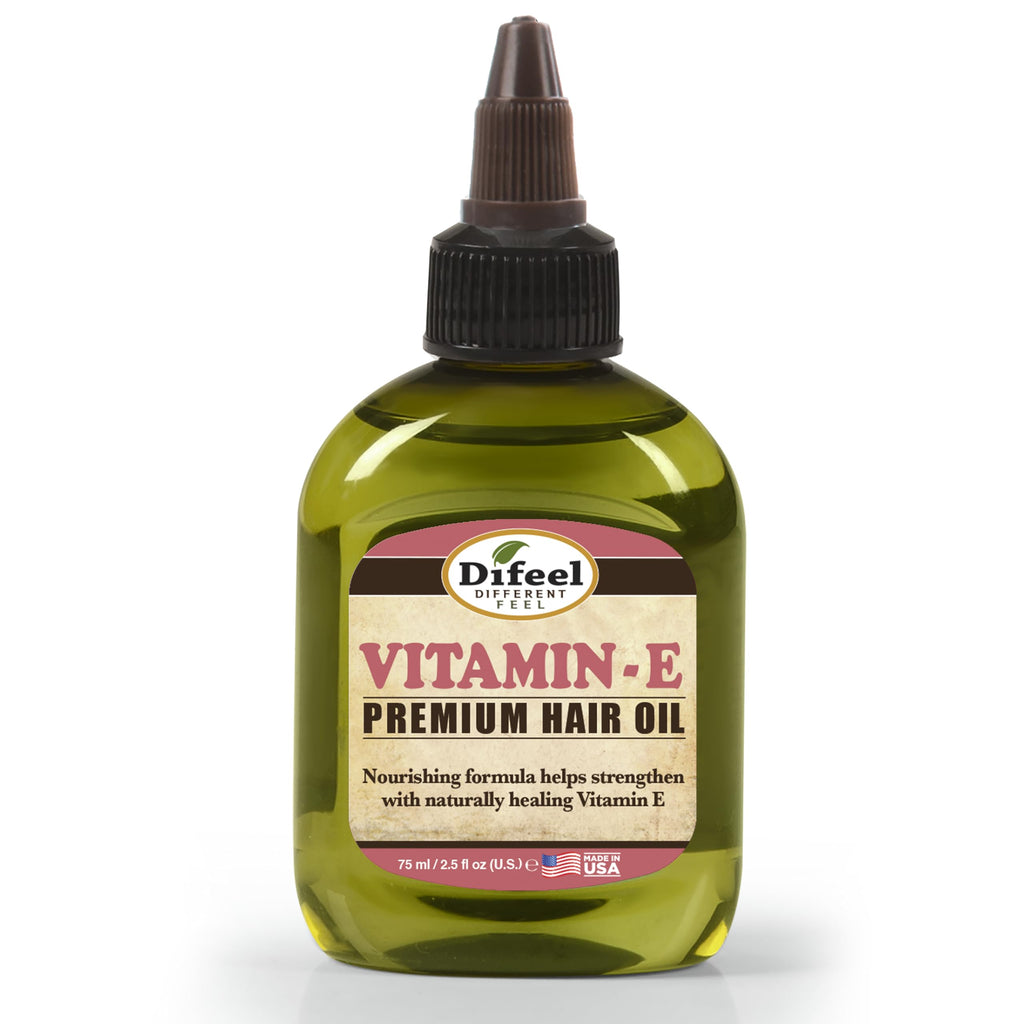 Difeel Premium Natural Hair Oil with Vitamin E - 2.5 oz Bottle (6-Pack)