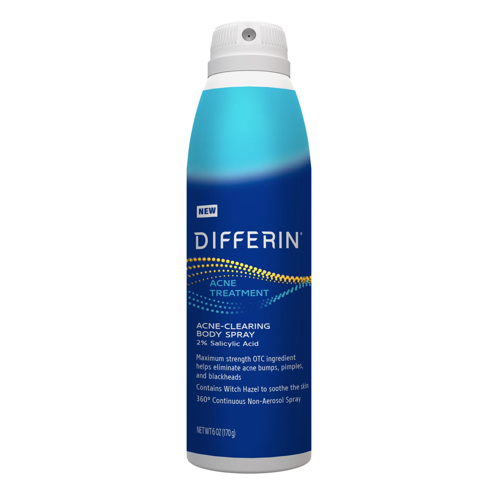 Differin Acne-Clearing Body Spray with Salicylic Acid – 2% SA, 360° Mist, 6 oz