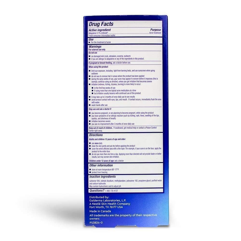 Differin Adapalene Gel 0.1% Acne Treatment — 45g x 2 (180-day supply) | Rx-Strength Retinoid