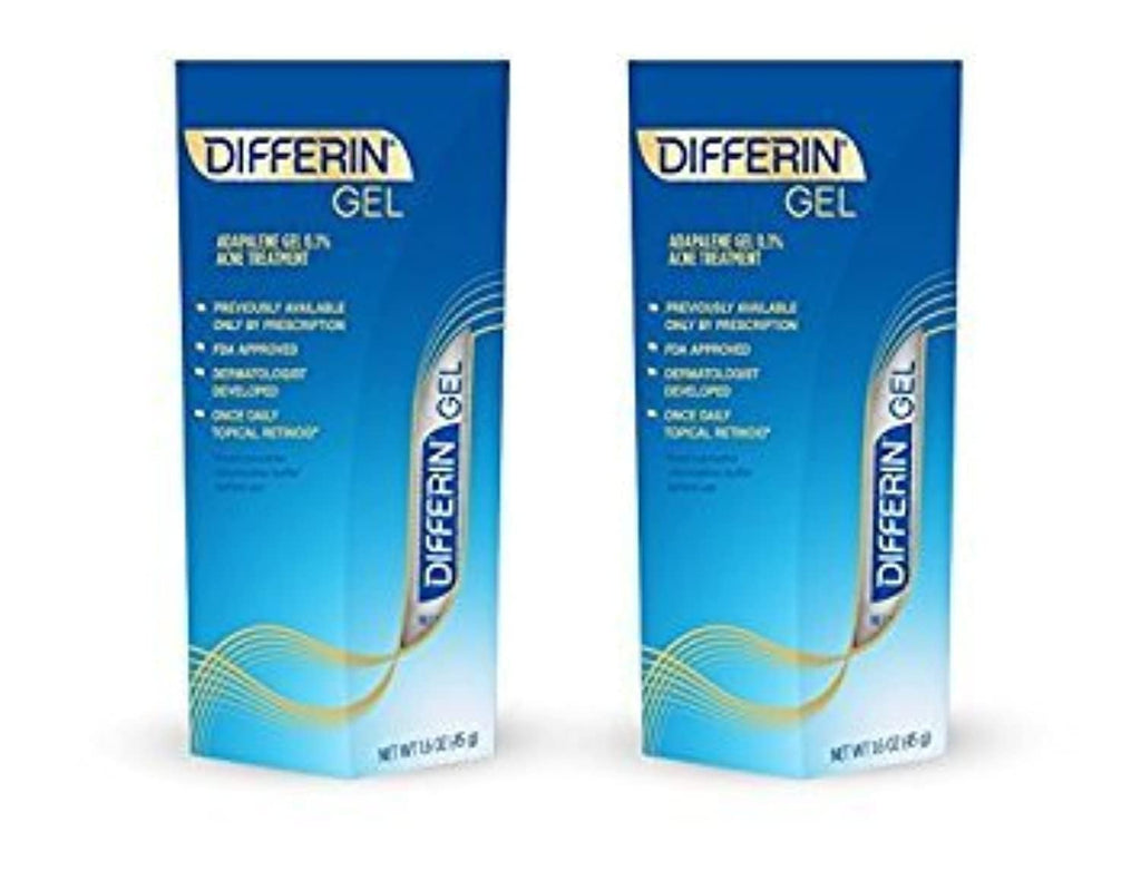 Differin Adapalene Gel 0.1% Acne Treatment — 45g x 2 (180-day supply) | Rx-Strength Retinoid