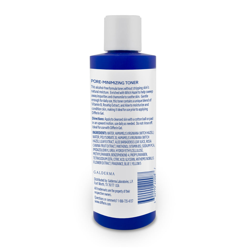 Differin Witch Hazel Toner – Pore-Minimizing, Alcohol-Free Skin Prep for Acne-Prone Skin (8 oz)