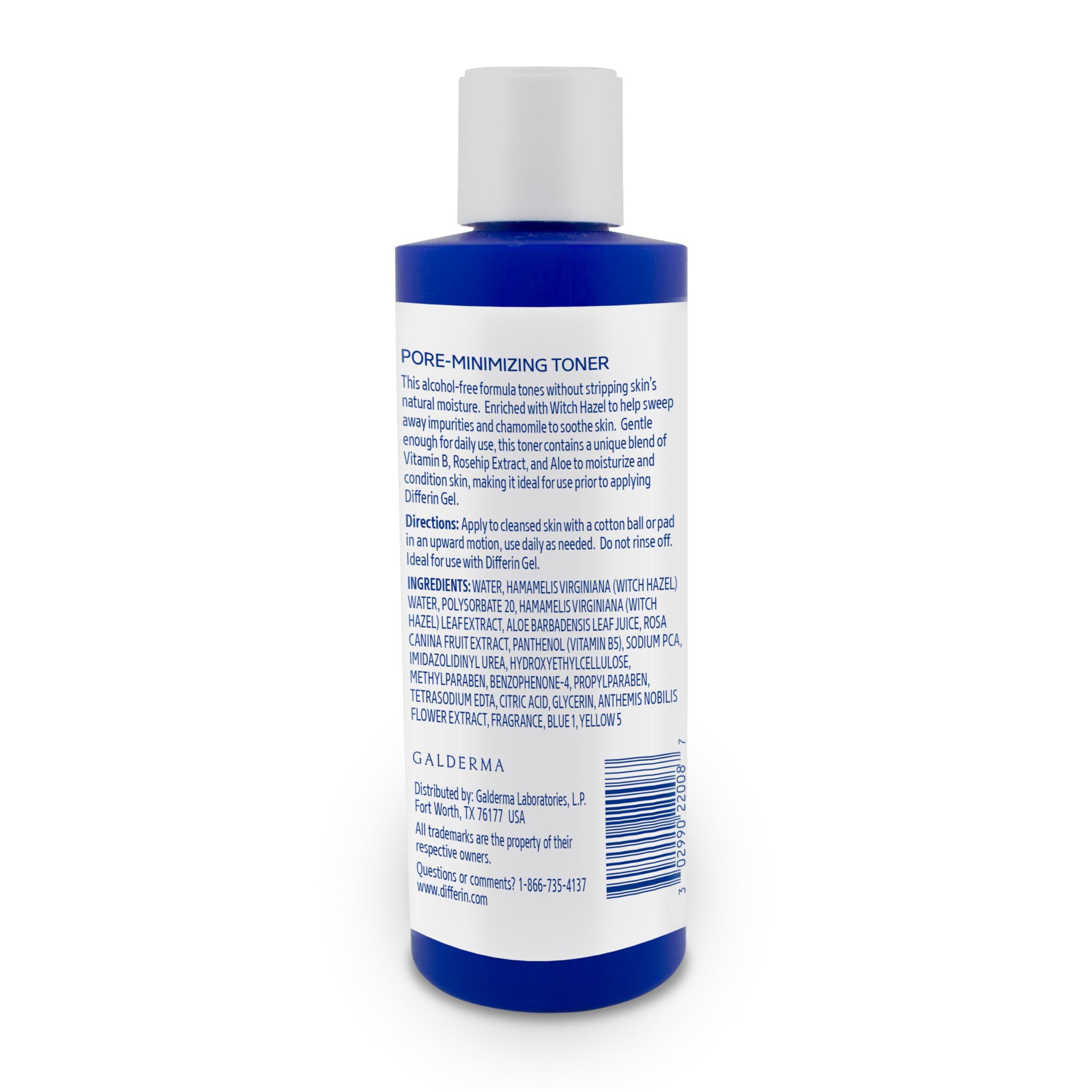 Differin Witch Hazel Toner – Pore-Minimizing, Alcohol-Free Skin Prep for Acne-Prone Skin (8 oz)