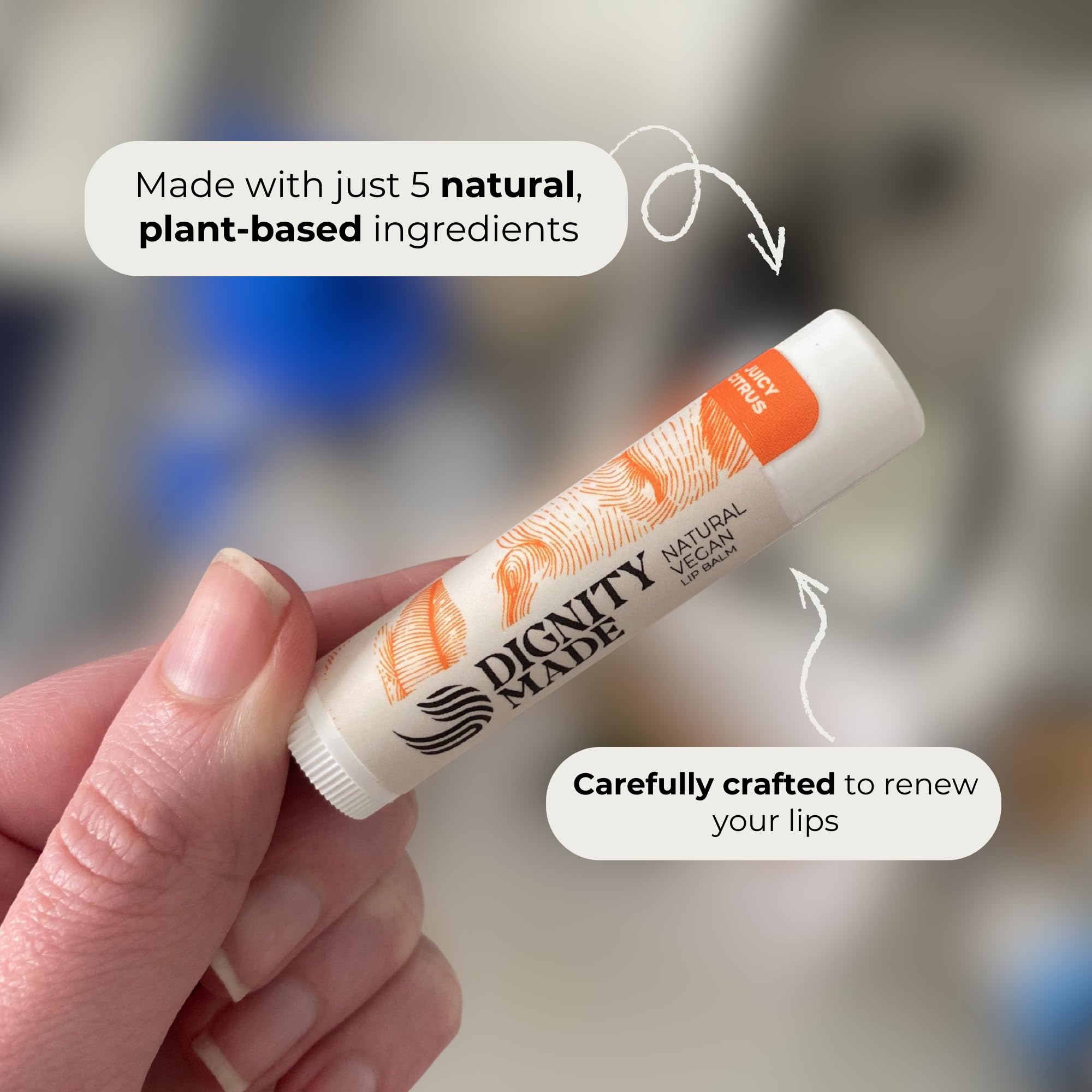 Dignity Coconuts Moisturizing Lip Balm – Fragrance-Free Vegan Set (5 x 4.4ml)