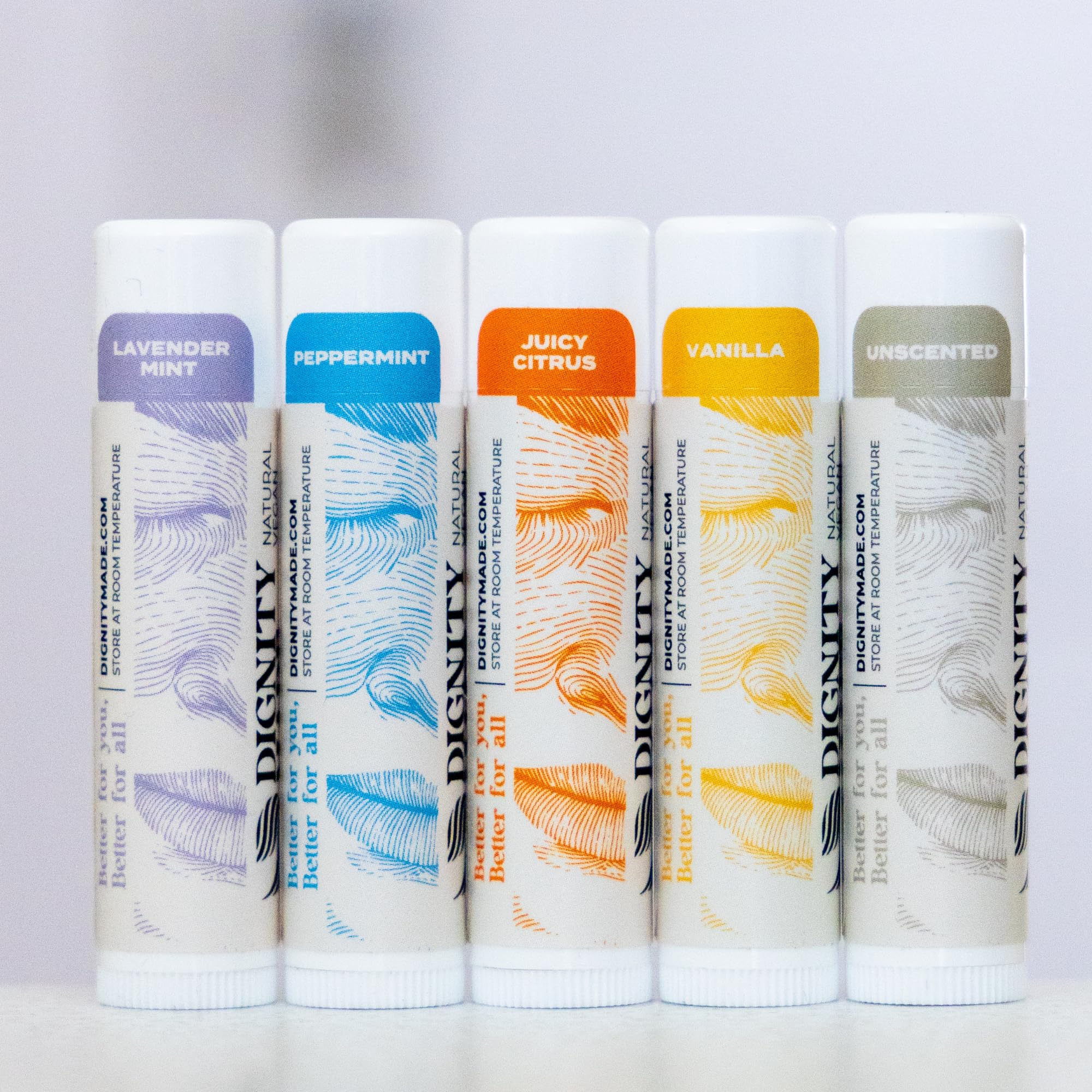 Dignity Coconuts Moisturizing Lip Balm – Fragrance-Free Vegan Set (5 x 4.4ml)